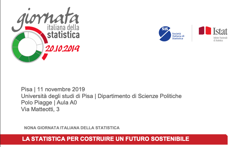 Celebrazione della Nona Giornata Italiana della Statistica “La statistica per un futuro sostenibile” – 11 novembre 2019