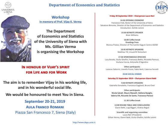 Workshop in memory of Vijay Verma